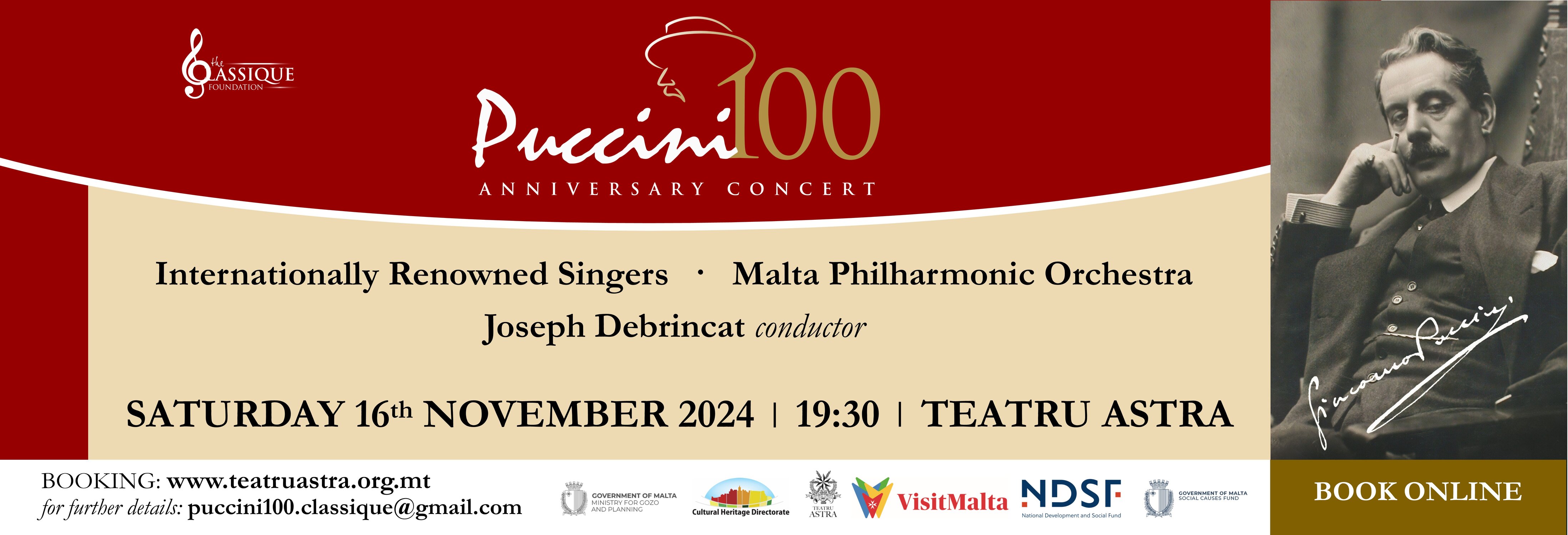 Puccini 100 - Anniversary Concert poster