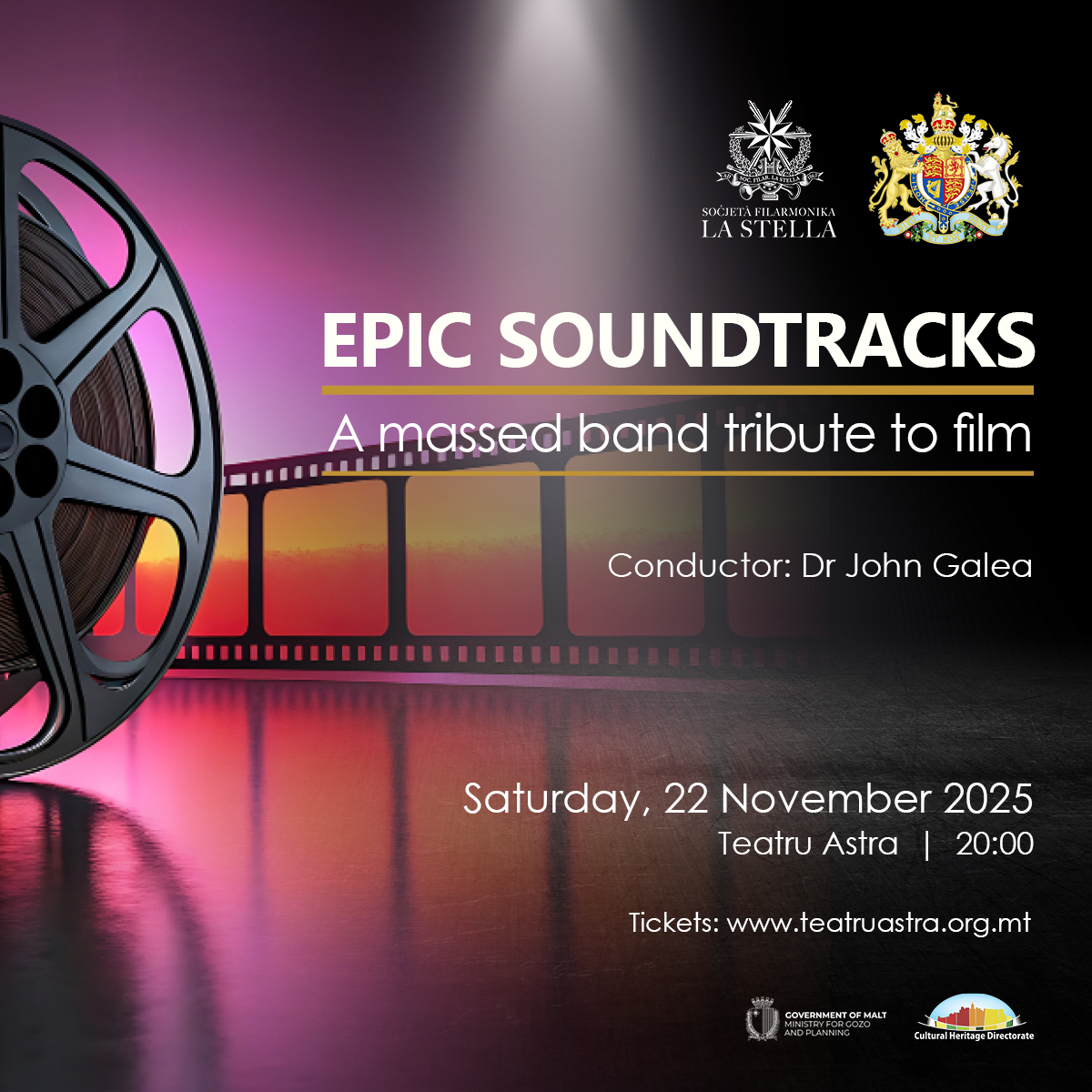 Epic Soundtracks:  A concert in collaboration between the La Stella Philharmonic Society and the King’s Own Band